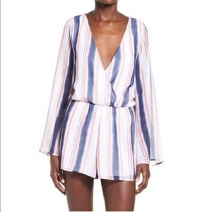 NWOT Striped Long Sleeve & Shorts Romper